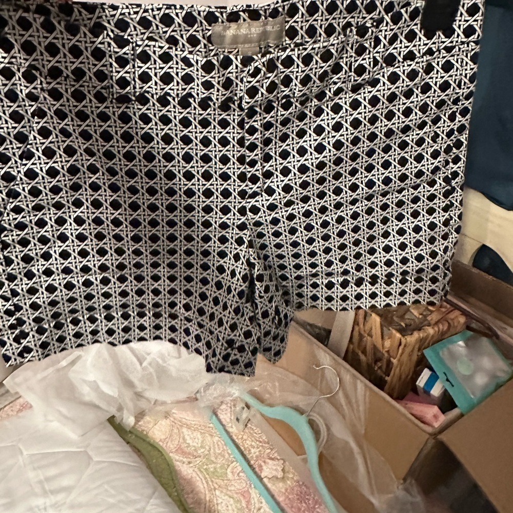 Banana Republic Black and White High Waist Shorts